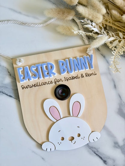 Bunny Surveillance Hanging Plaque