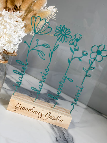 Personalised Flower Garden Plaque