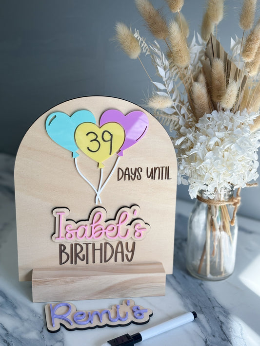 Birthday Countdown - Hearts