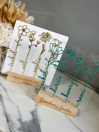 Personalised Flower Garden Plaque