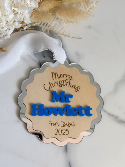 Merry Christmas Teacher Ornament
