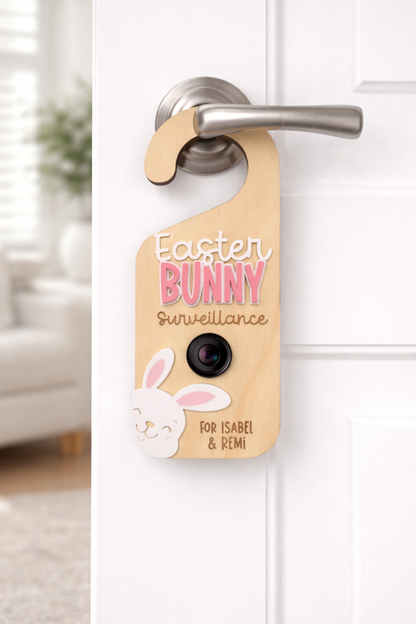 Bunny Surveillance Door Hanger