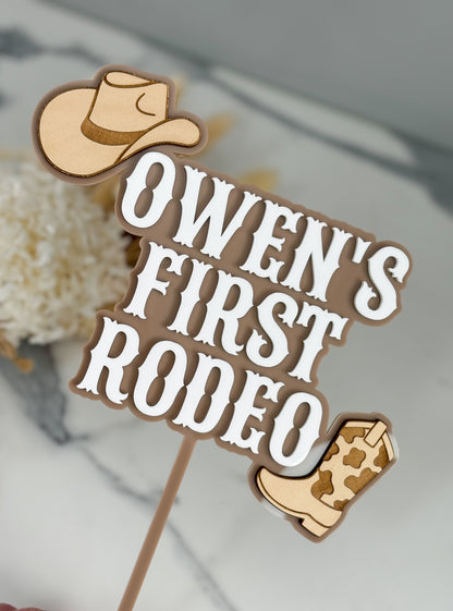 First Rodeo Cake topper