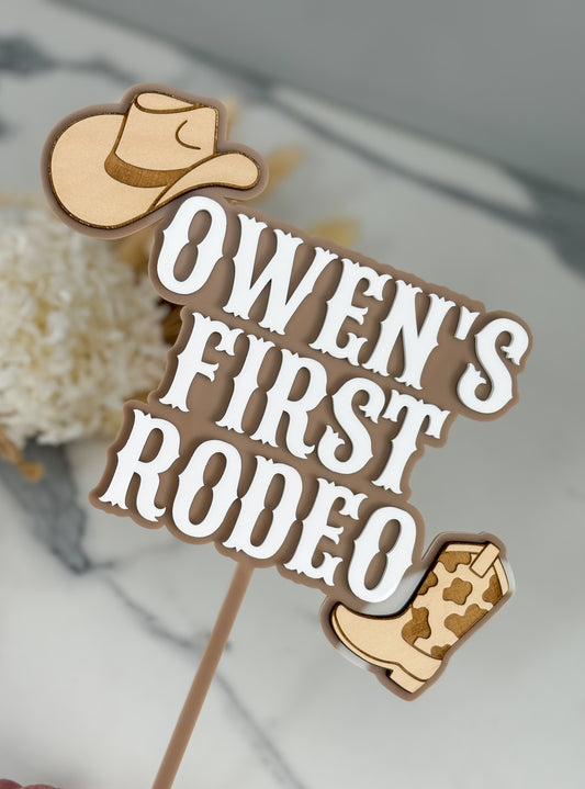 First Rodeo Cake topper