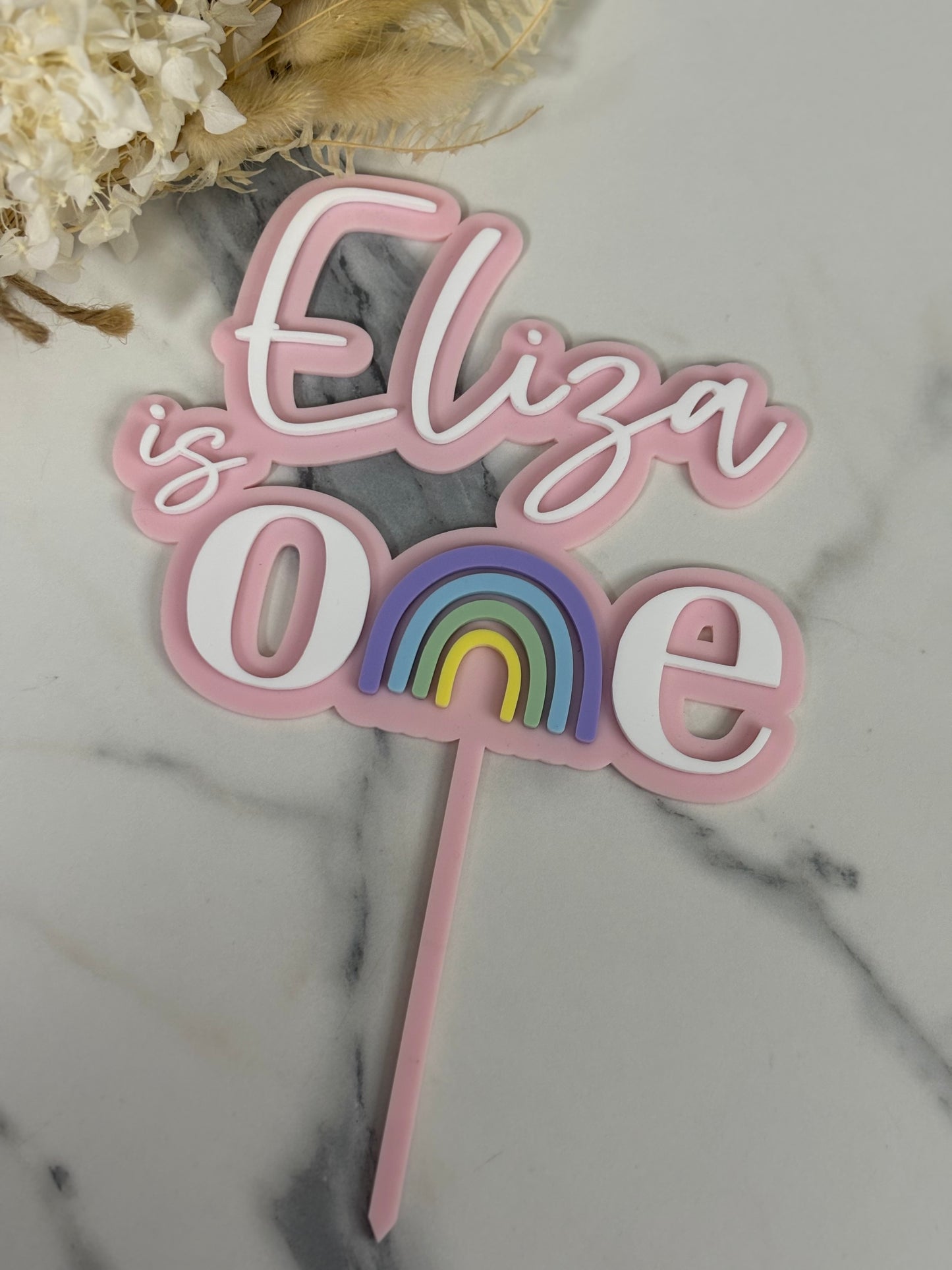 Rainbow cake topper