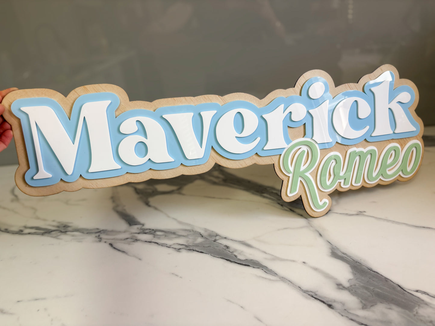 3D Triple Layer double Name plaque