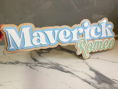 3D Triple Layer double Name plaque
