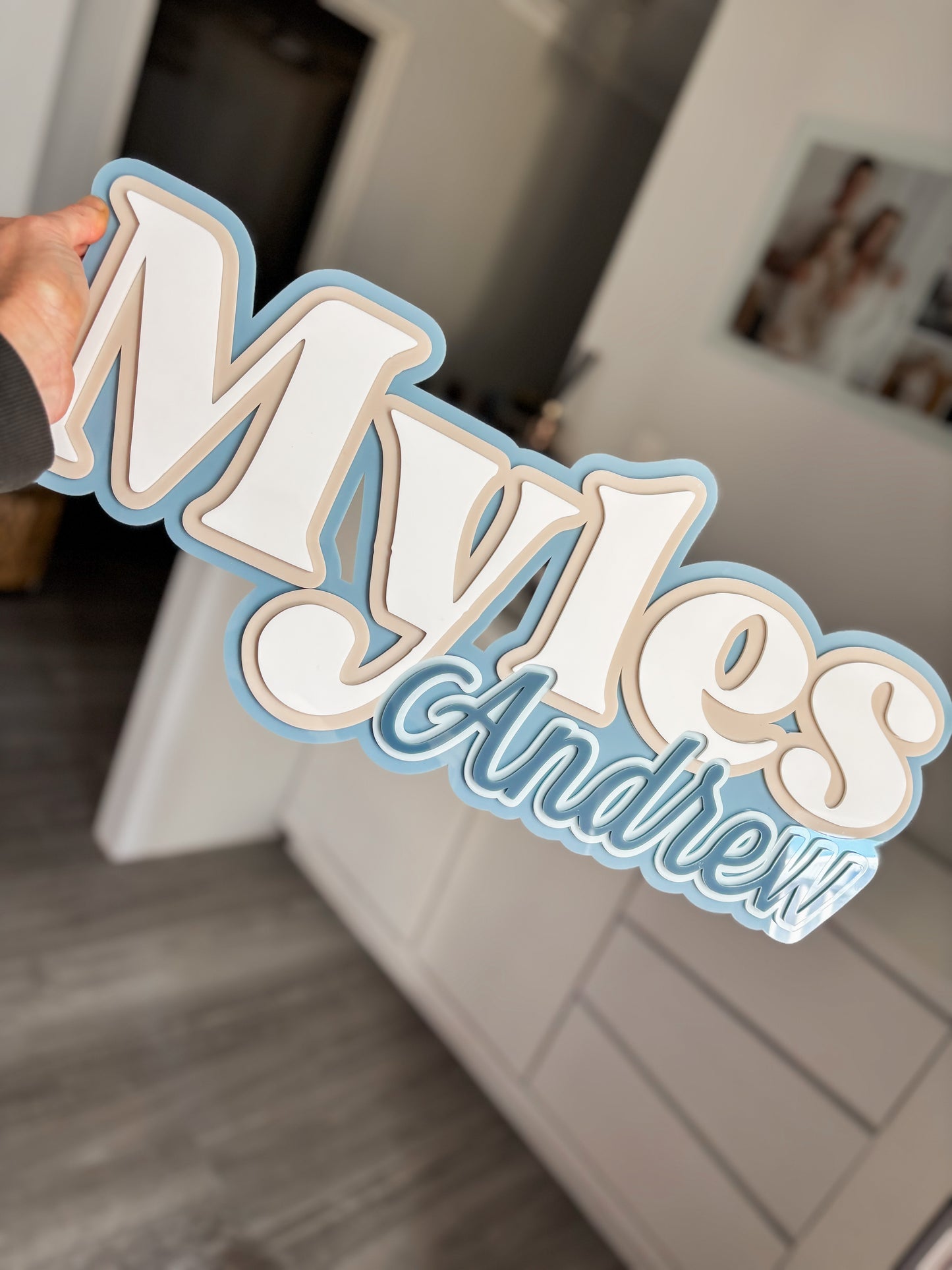 3D Triple Layer double Name plaque