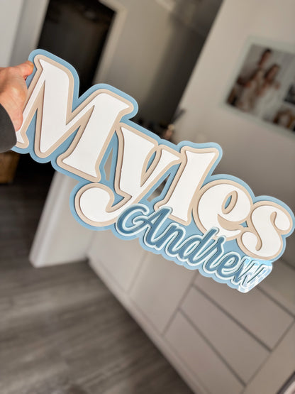 3D Triple Layer double Name plaque