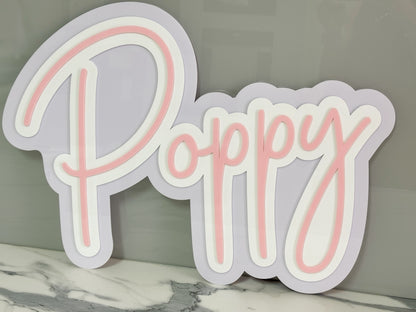 3D Triple Layer Name Plaque